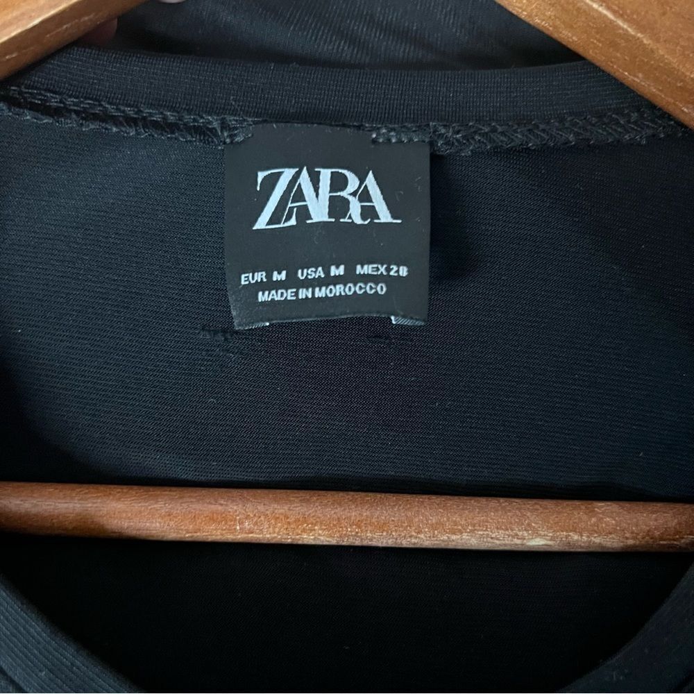 Zara Black and Mustard Long Sleeve Dress - Picture 5 of 6